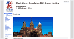 Desktop Screenshot of mla2011.musiclibraryassoc.org